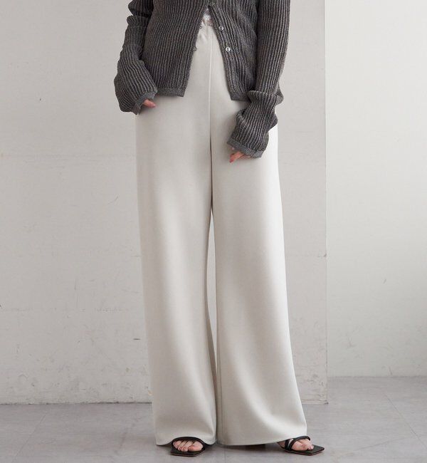  「ダブルクロスワイドパンツ」|チノ|ライトグレー