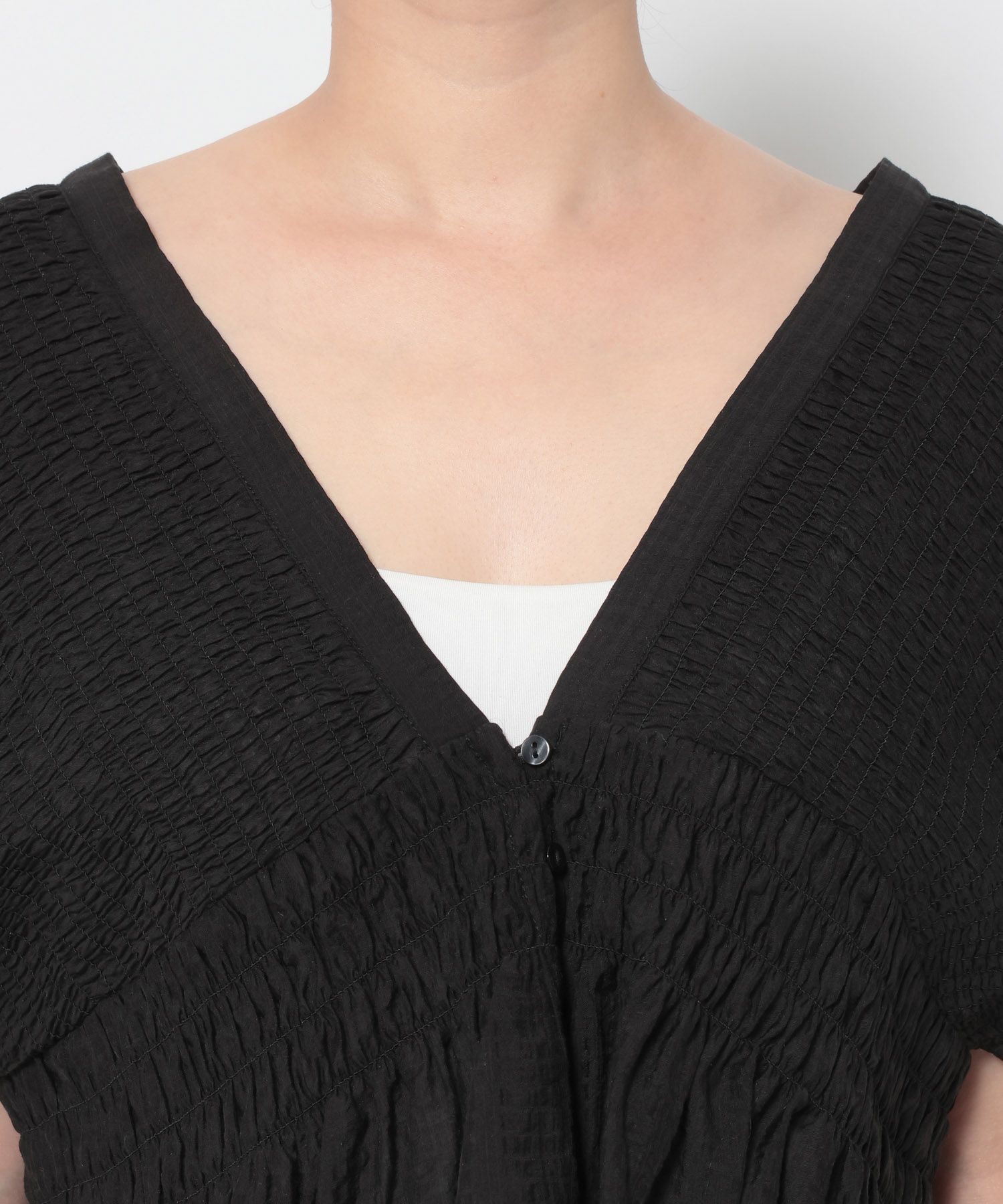 LOWRYS FARM「ヨウリュウシャーリングショートフレンチスリーブ」|シャツ・ブラウス|