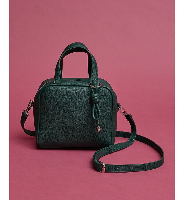 collex「チャーム付き 2WAYキューブボストン」|ボストンバッグ|グリーン