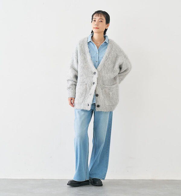 collex「ヘアリー畦編みカーディガン」|カーディガン|
