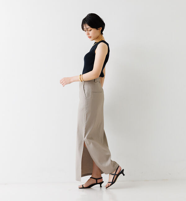Rouge vif「麻混サイドスリットタイトスカート」|スカート|