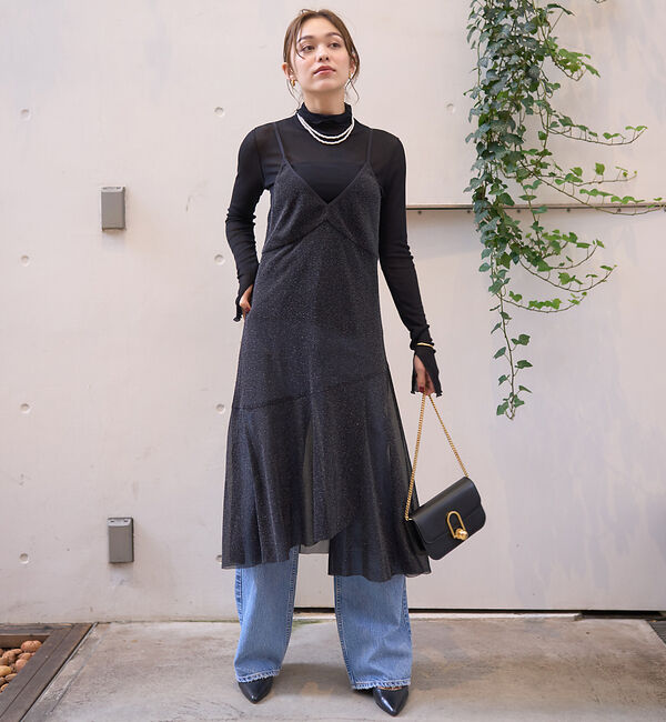 Rouge vif「シアーラメチュールキャミワンピース」|ワンピース|