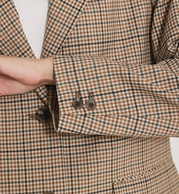 qualite「【Oggi・Can Cam 掲載】【セットアップ対応】TWツイルチェックテーラー」|テーラードジャケット|