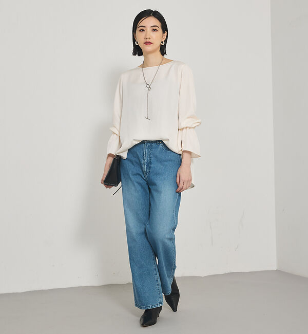 qualite「ブライトツイルベルブラウス」|シャツ・ブラウス|