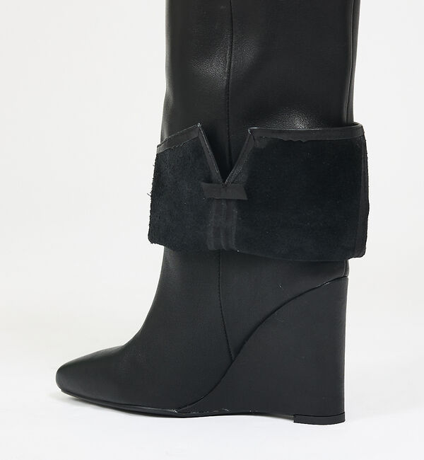 qualite「【REMME】カバーロングウェッジ/ロングブーツ」|ショートブーツ|