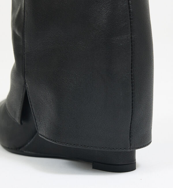 qualite「【REMME】カバーロングウェッジ/ロングブーツ」|ショートブーツ|