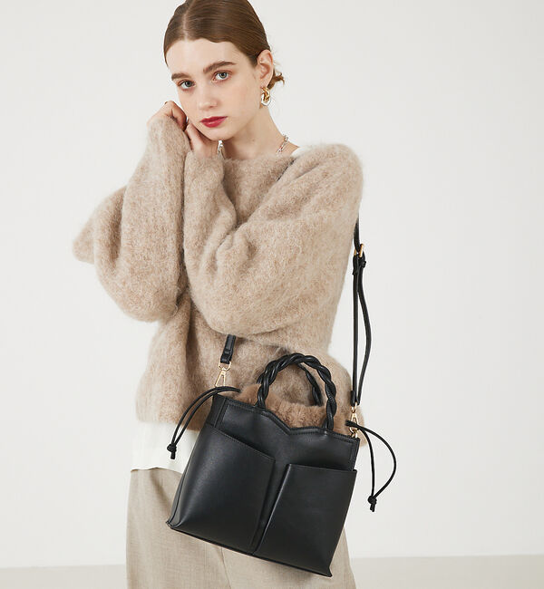 LOWELL things「TWISTE/ダブルポケットファー2WAYトート M」|ショルダー・メッセンジャー|