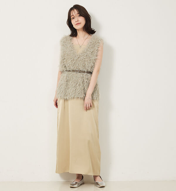 abahouse mavie「フェザーチュールヤーンニットベスト」|ベスト・ジレ|