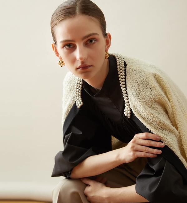  「20THボリュームパールニットジャケット」|カーディガン|アイボリー