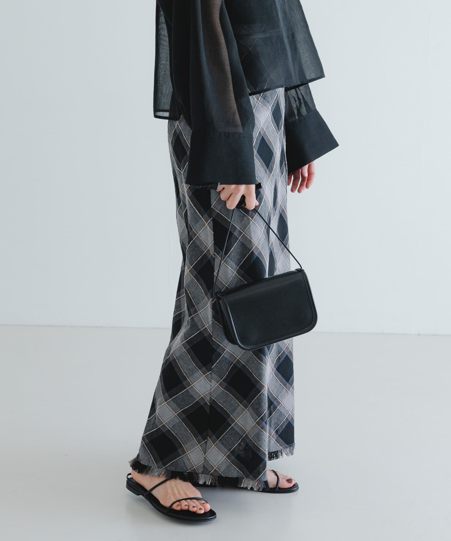 URBAN RESEARCH「バイアスチェックフリンジスカート」|スカート|