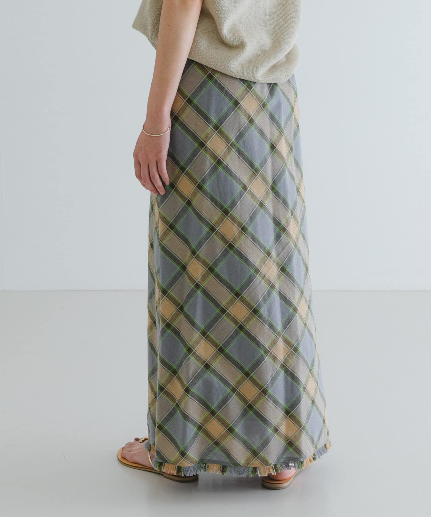 URBAN RESEARCH「バイアスチェックフリンジスカート」|スカート|