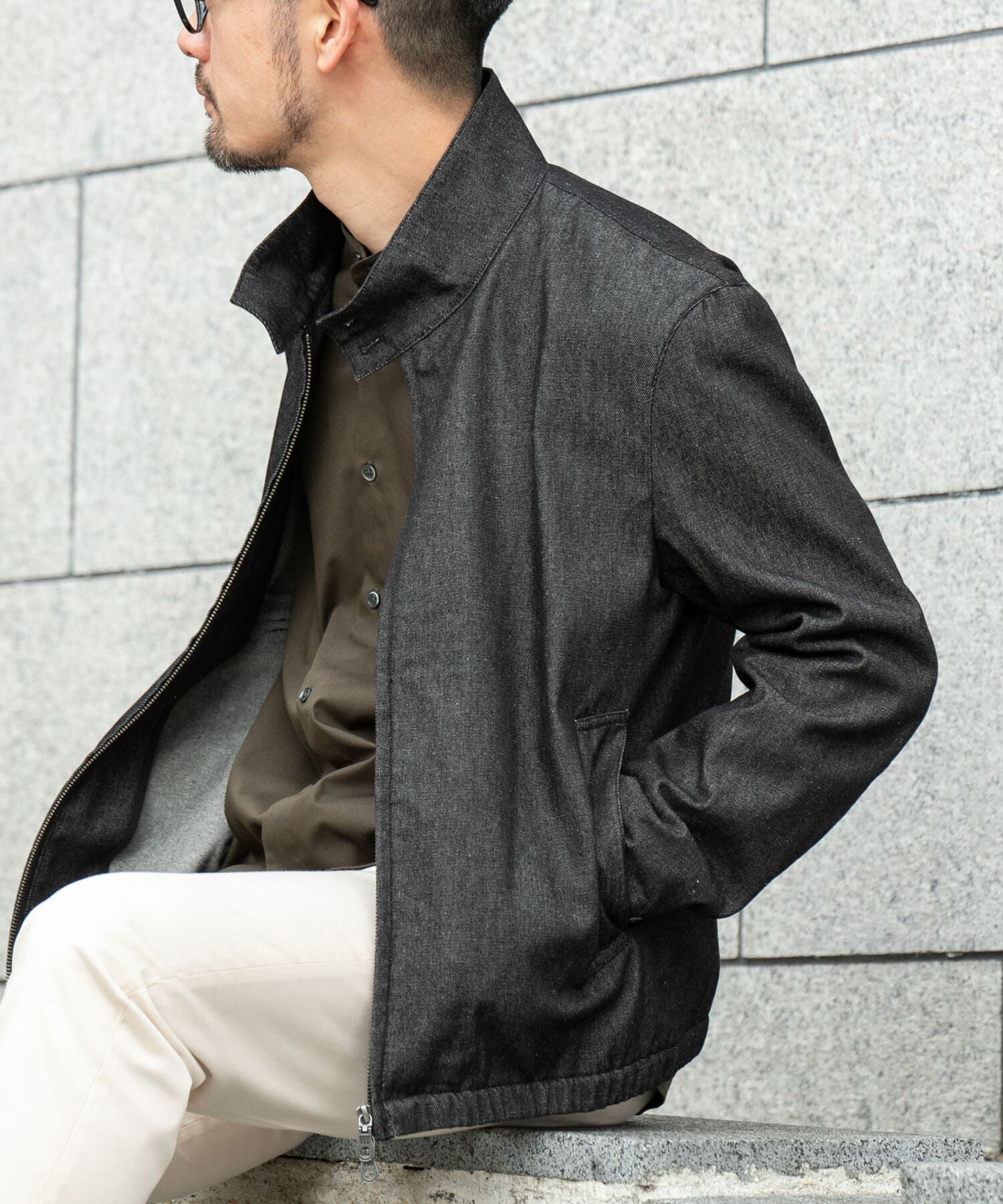 URBAN RESEARCH ROSSO「『WEB限定』デニムスタンドブルゾン」|ブルゾン・スタジャン|