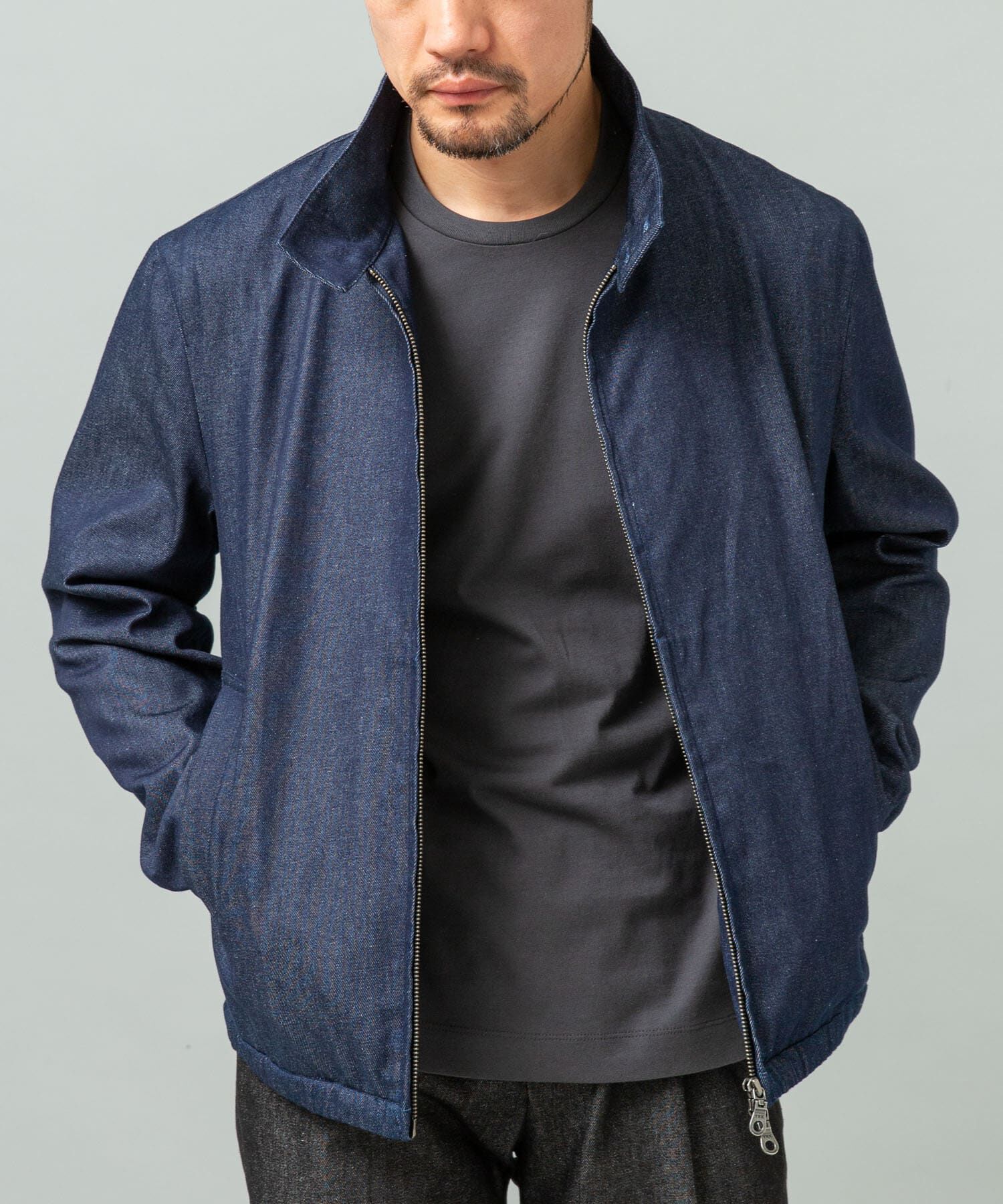 URBAN RESEARCH ROSSO「『WEB限定』デニムスタンドブルゾン」|ブルゾン・スタジャン|