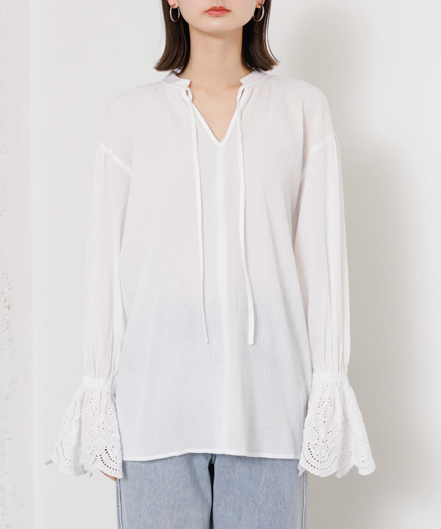 SENSE OF PLACE by URBAN RESEARCH「スカラップレースヨウリュウブラウス」|シャツ・ブラウス|