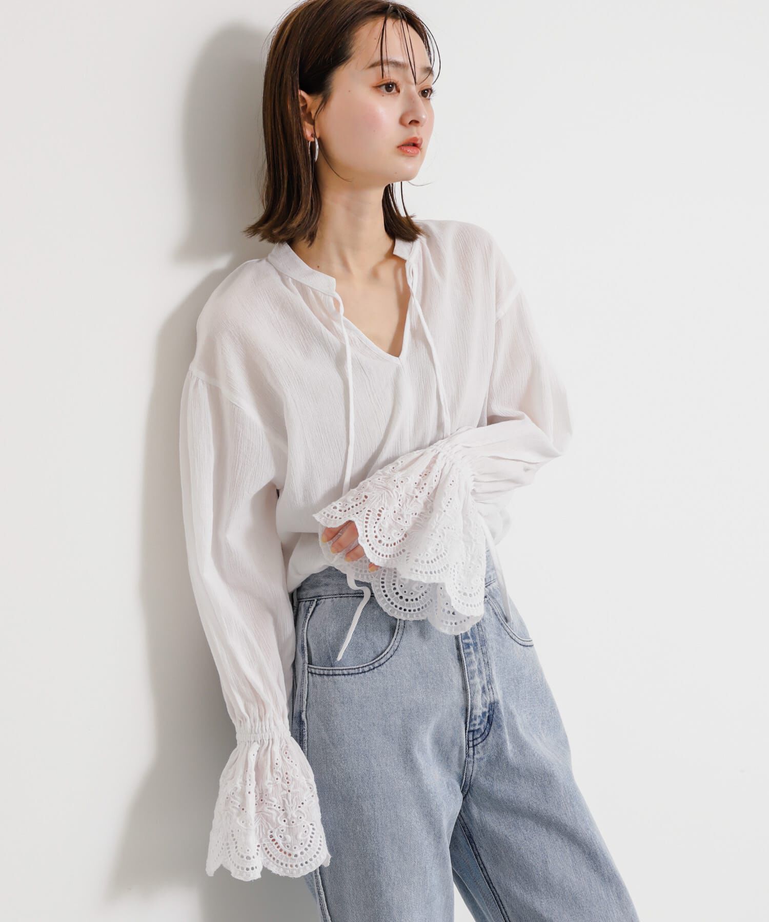 SENSE OF PLACE by URBAN RESEARCH「スカラップレースヨウリュウブラウス」|シャツ・ブラウス|