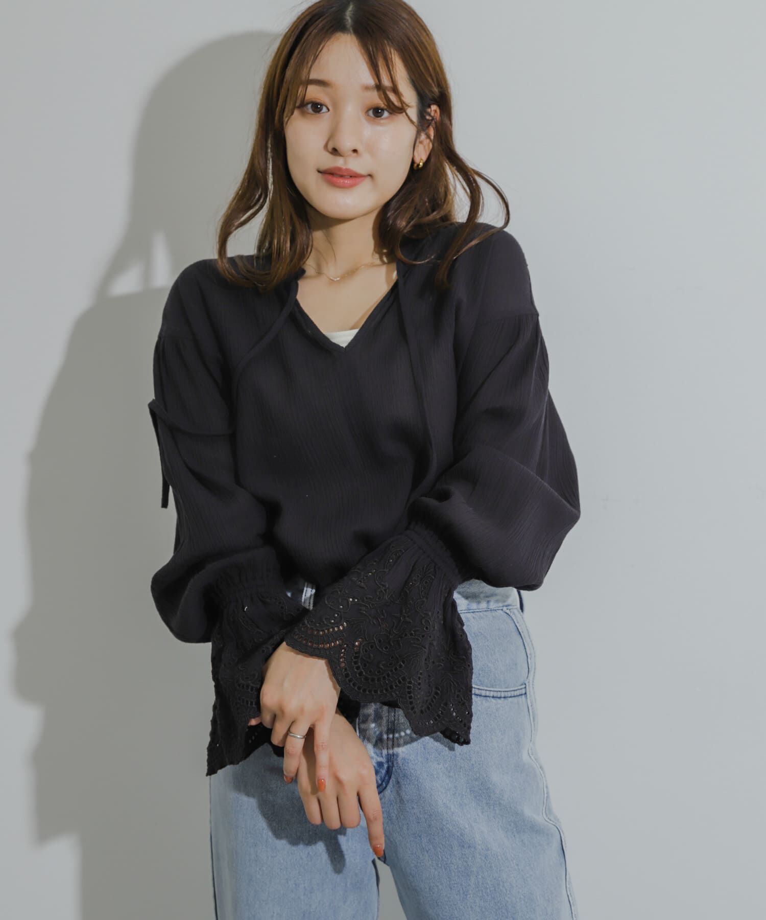 SENSE OF PLACE by URBAN RESEARCH「スカラップレースヨウリュウブラウス」|シャツ・ブラウス|