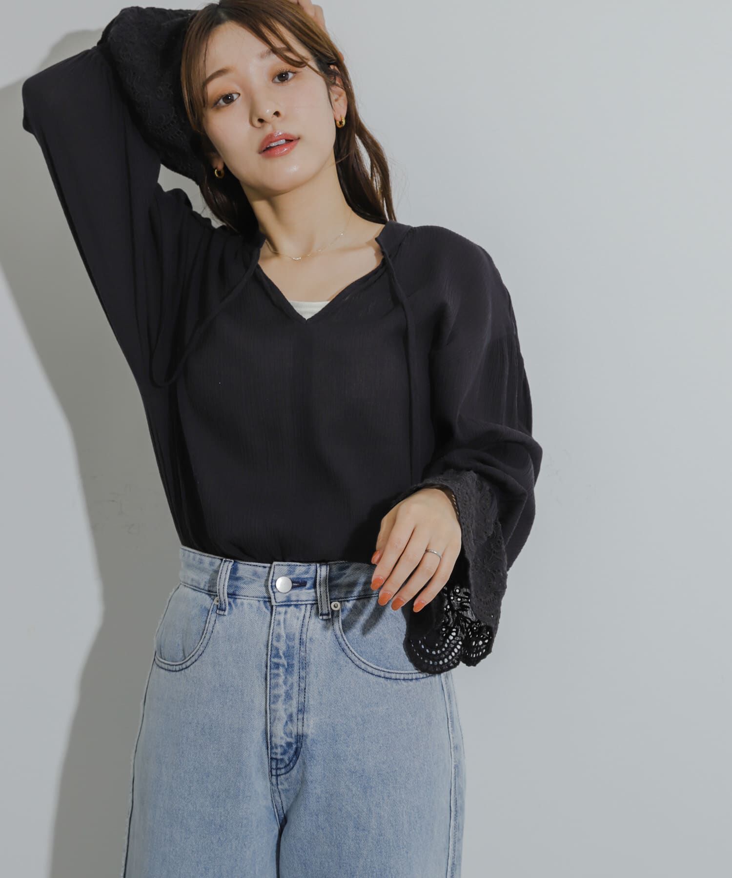 SENSE OF PLACE by URBAN RESEARCH「スカラップレースヨウリュウブラウス」|シャツ・ブラウス|