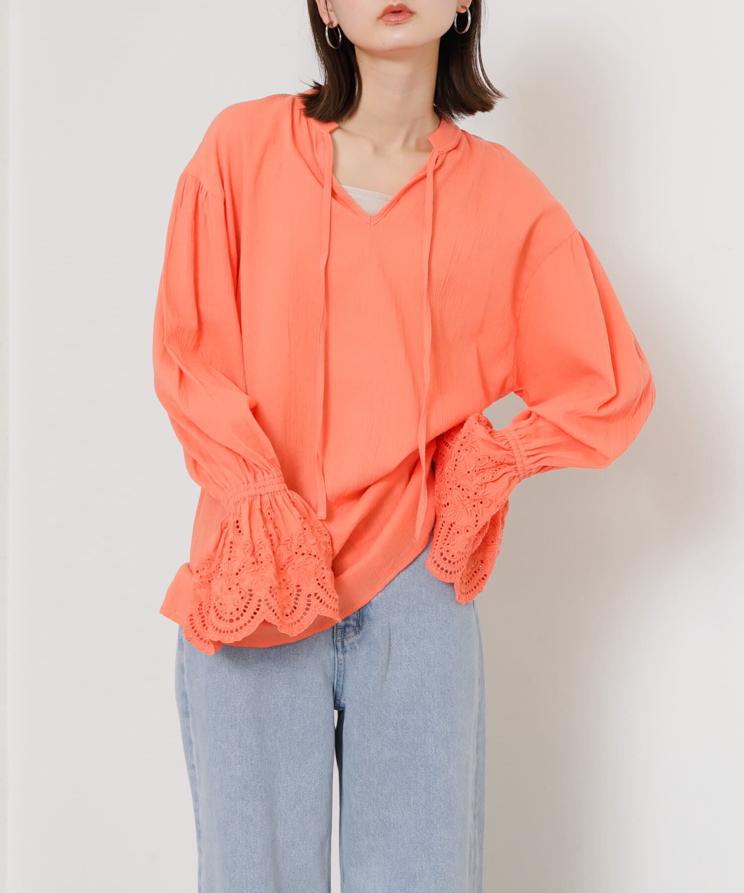 SENSE OF PLACE by URBAN RESEARCH「スカラップレースヨウリュウブラウス」|シャツ・ブラウス|