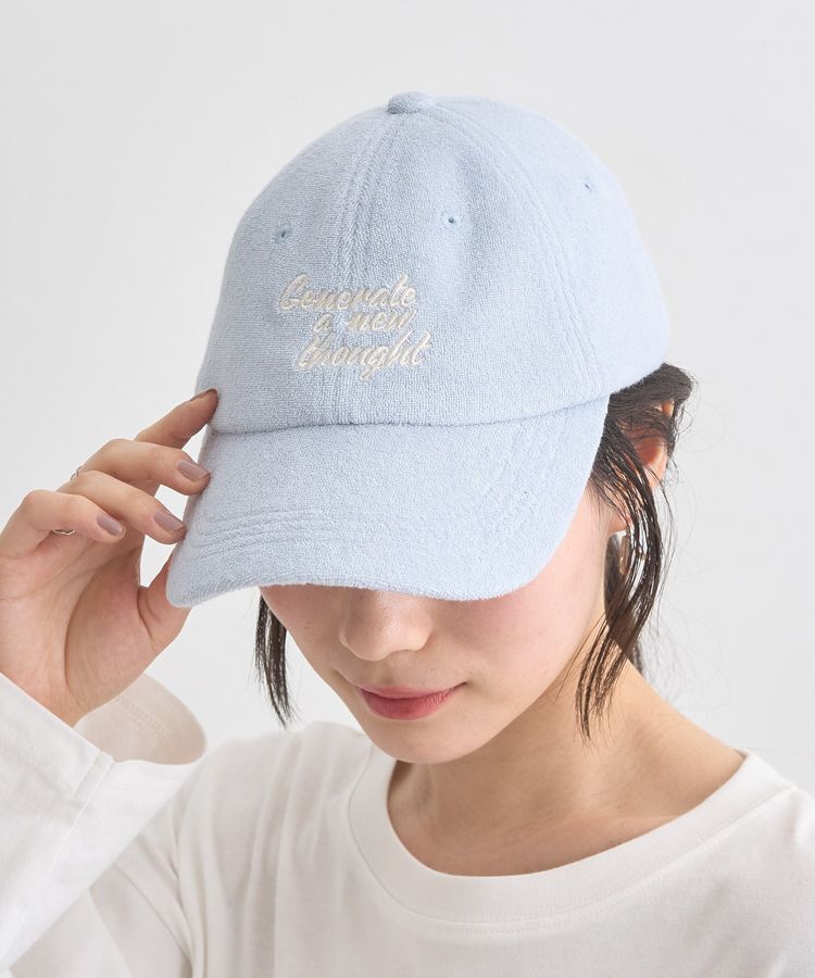 earth music&ecology「メッセージ刺繍パイルキャップ」|その他|Light Blue