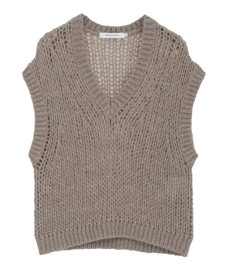 AMERICAN HOLIC「【選べる丈】甘編みニットベスト」|ベスト・ジレ|