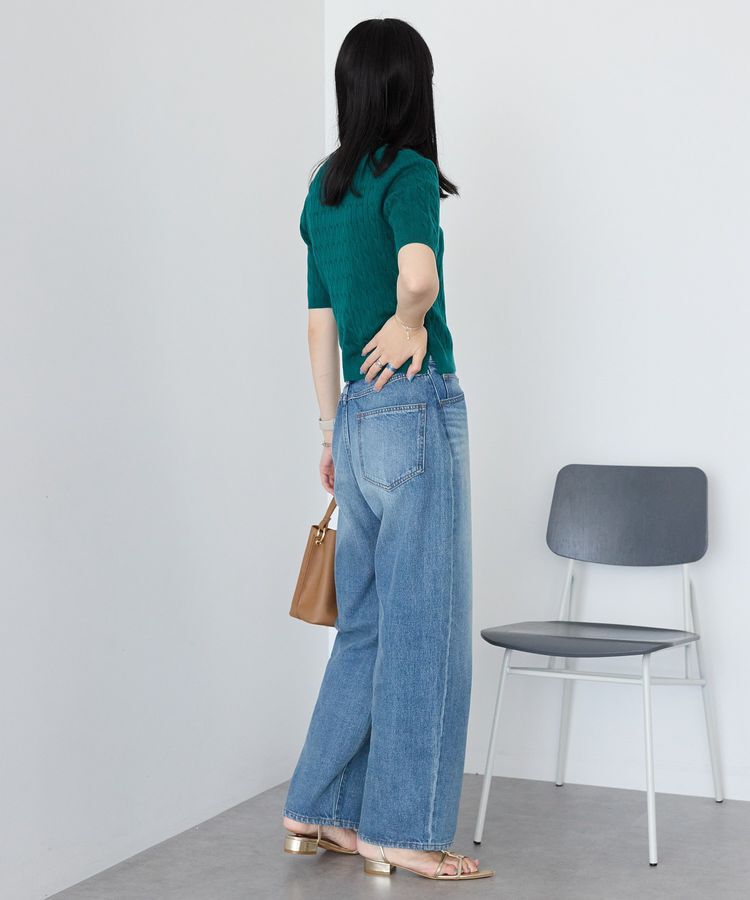 AMERICAN HOLIC「ケーブル5分袖ニットプルオーバー」|ニット・セーター|