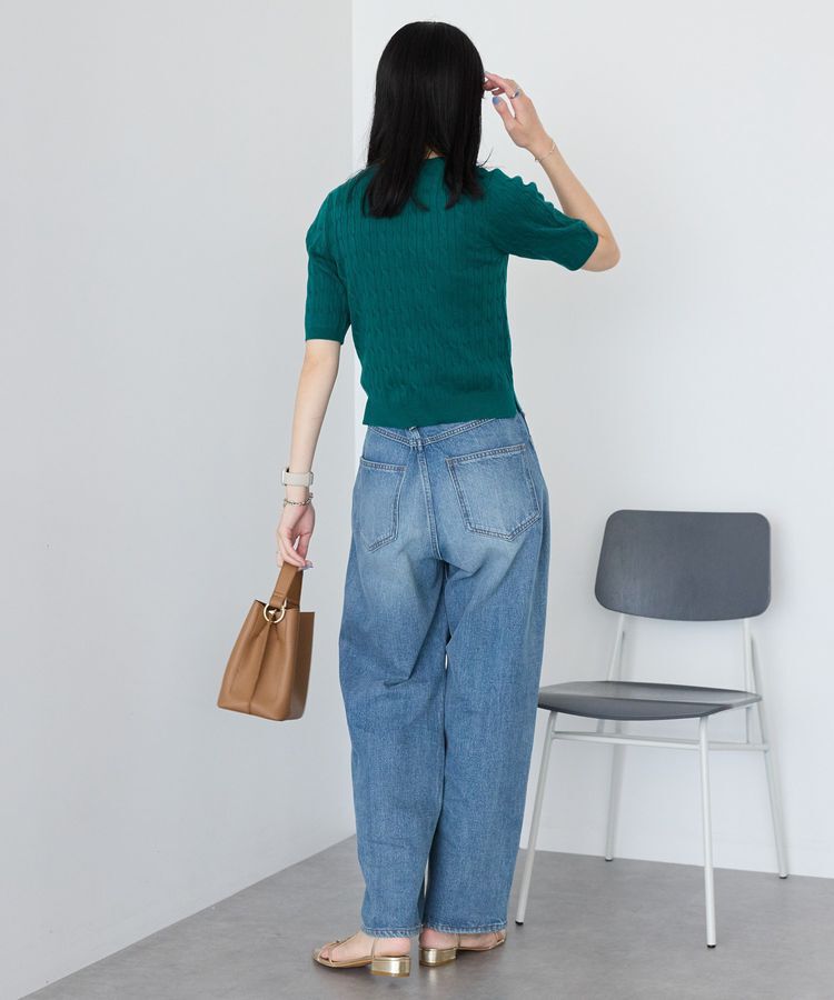 AMERICAN HOLIC「ケーブル5分袖ニットプルオーバー」|ニット・セーター|