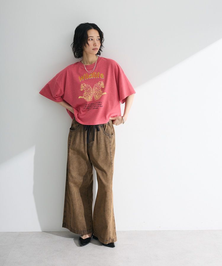 Green Parks「・DOUBLE FLAGS レオパードプリントTEE」|Tシャツ・カットソー|