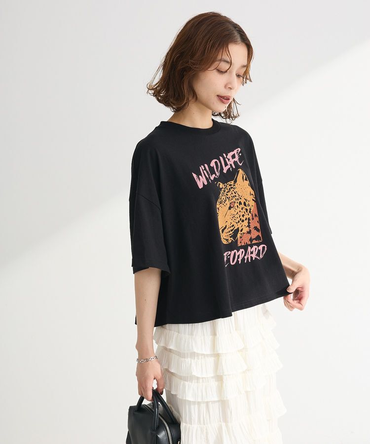 Green Parks「・DOUBLE FLAGS レオパードプリントTEE」|Tシャツ・カットソー|