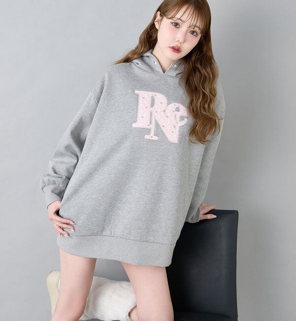  「キルティングロゴゆるパーカー」|プルオーバー|