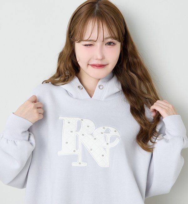  「キルティングロゴゆるパーカー」|プルオーバー|