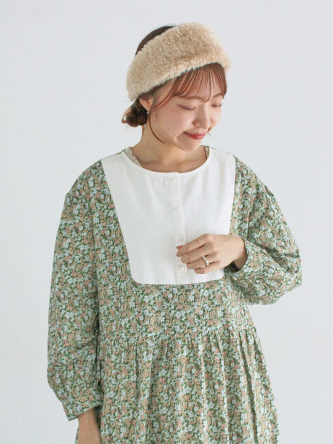 Samansa Mos2「【WEB限定】胸元配色花柄ワンピース」|ワンピース|