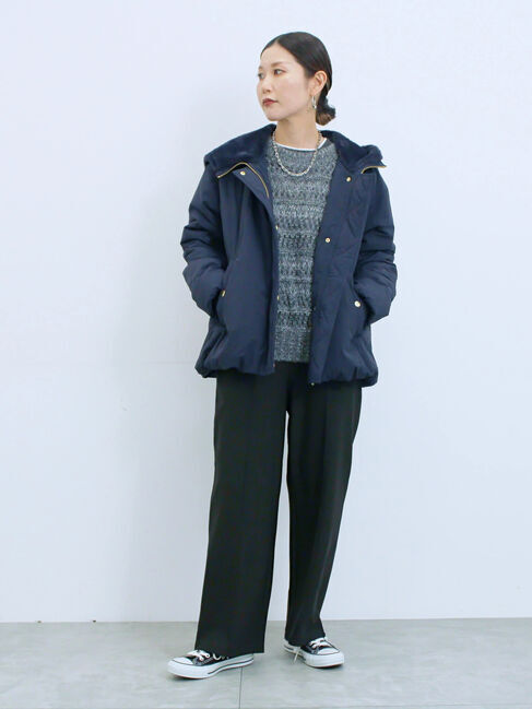 Samansa Mos2 blue「カットジョーゼット裏ボンディングパンツ」|その他|