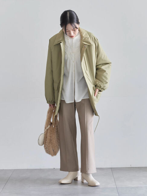 Samansa Mos2 blue「襟付中綿ブルゾン」|ブルゾン・スタジャン|