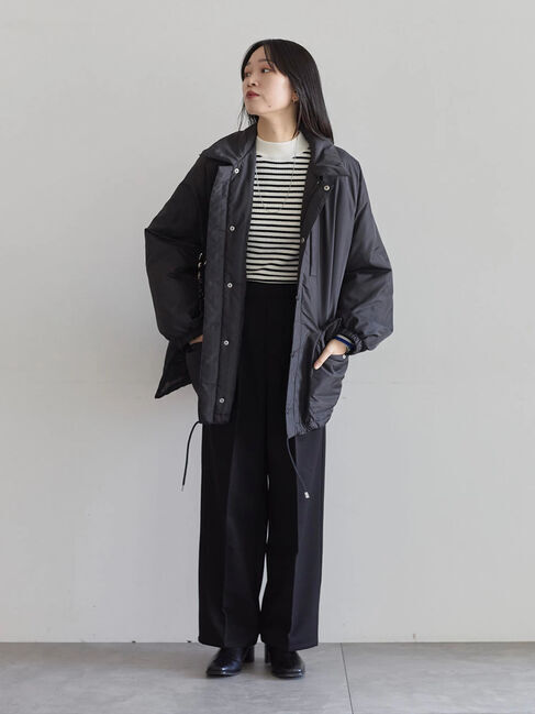 Samansa Mos2 blue「襟付中綿ブルゾン」|ブルゾン・スタジャン|