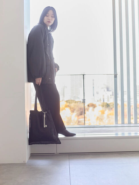 Samansa Mos2 blue「襟付中綿ブルゾン」|ブルゾン・スタジャン|