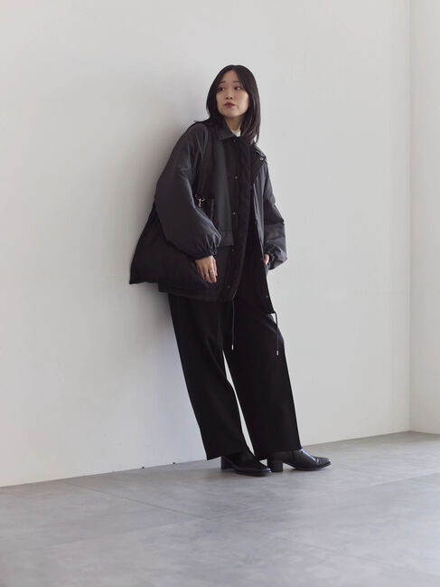 Samansa Mos2 blue「襟付中綿ブルゾン」|ブルゾン・スタジャン|