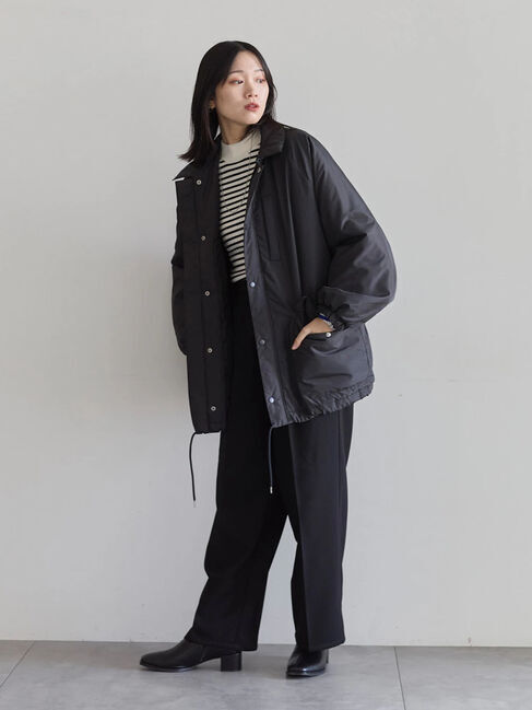 Samansa Mos2 blue「襟付中綿ブルゾン」|ブルゾン・スタジャン|