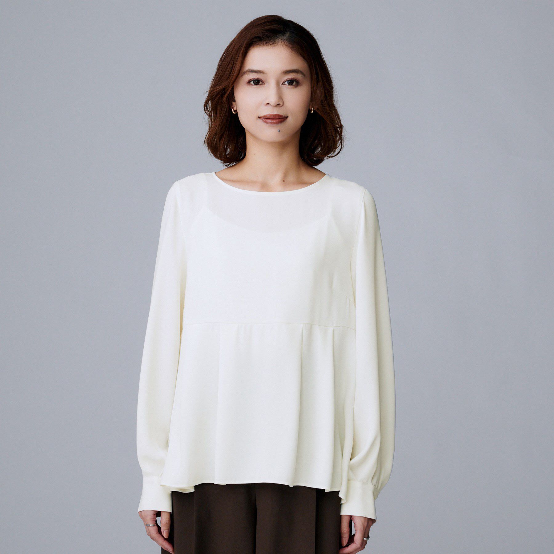 UNTITLED「【洗える/重ね着/フォーマル】レイヤード ペプラムブラウス」|シャツ・ブラウス|