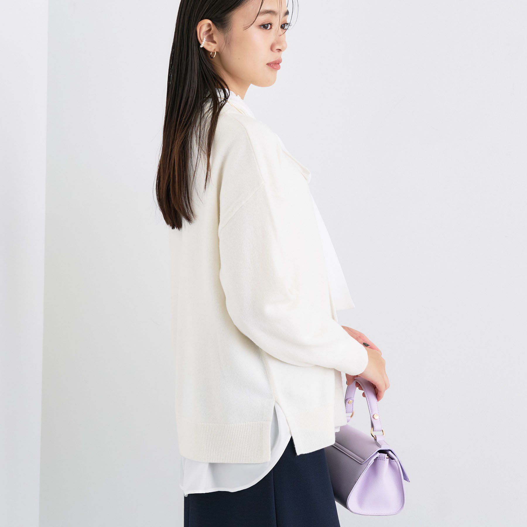 INDIVI「【洗える／カシミヤ混】ボトルネック ドルマンスリーブニット」|ニット・セーター|