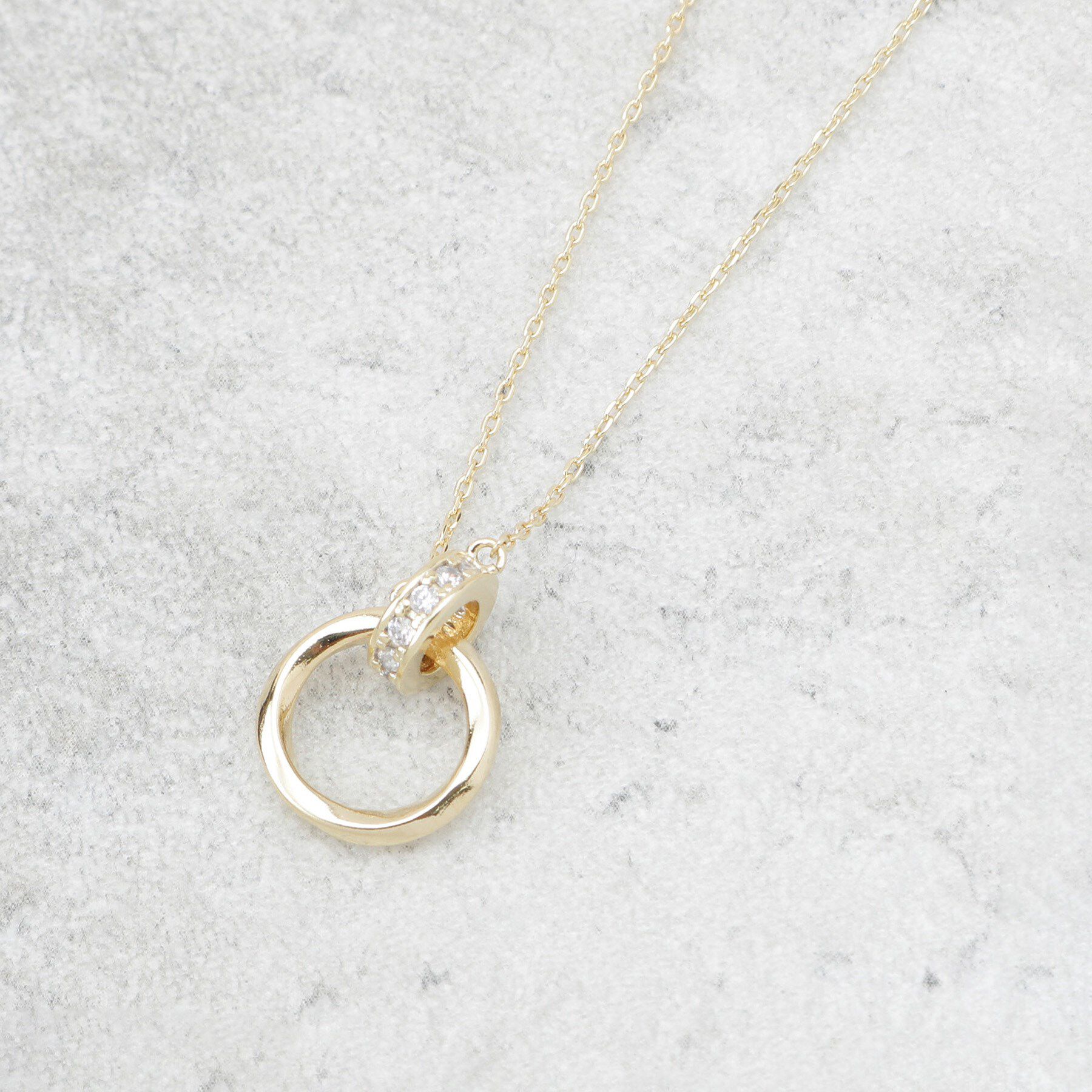 OPAQUE.CLIP「メタルダブルリングショートネックレス」|ネックレス|ゴールド(007)