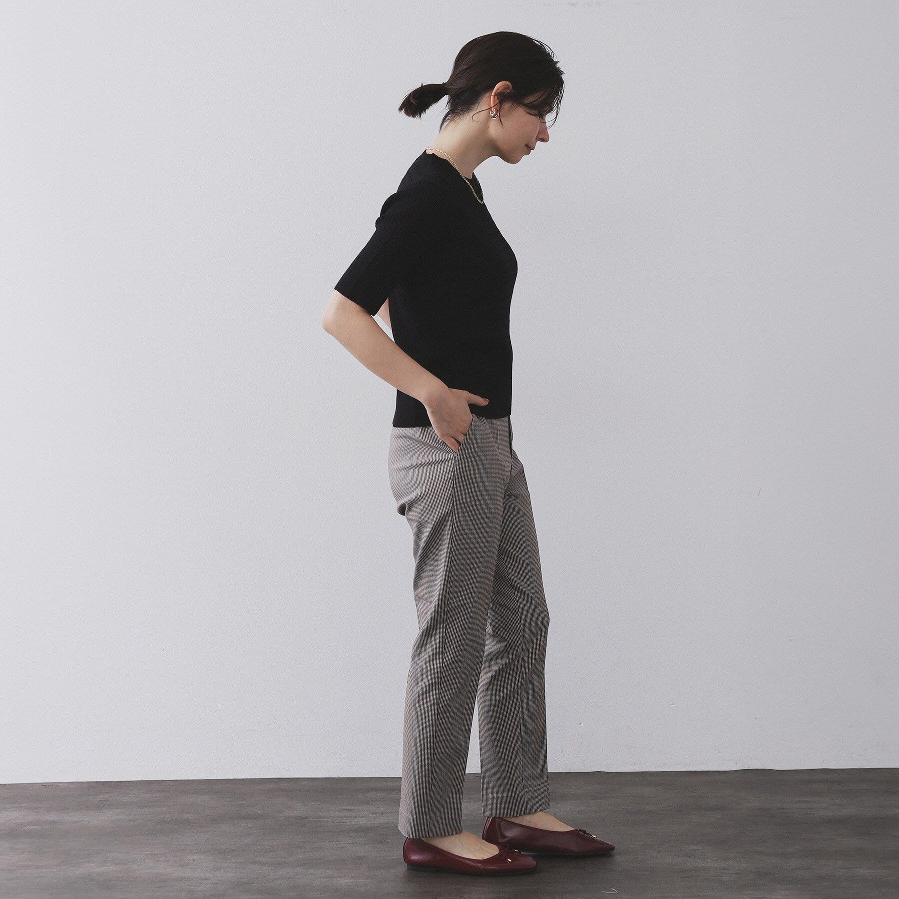 OPAQUE.CLIP「ケーブルハーフスリーブニット【UVケア/洗濯機OK】《6col/S～LL》」|ニット・セーター|