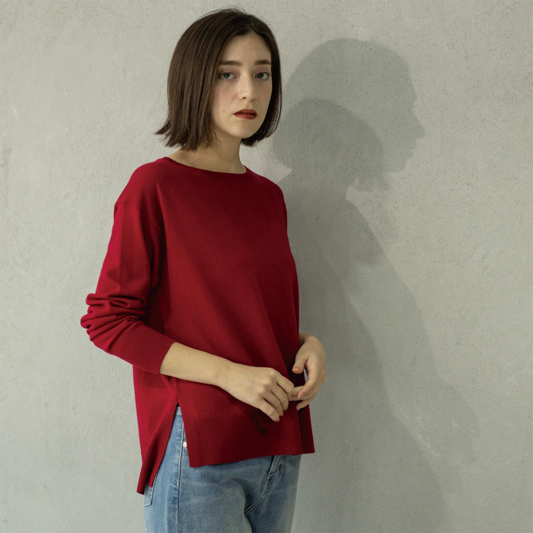 OPAQUE.CLIP「ボートネックニット/エクストラファインメリノウール【THEシリーズ/洗濯機OK】」|ニット・セーター|