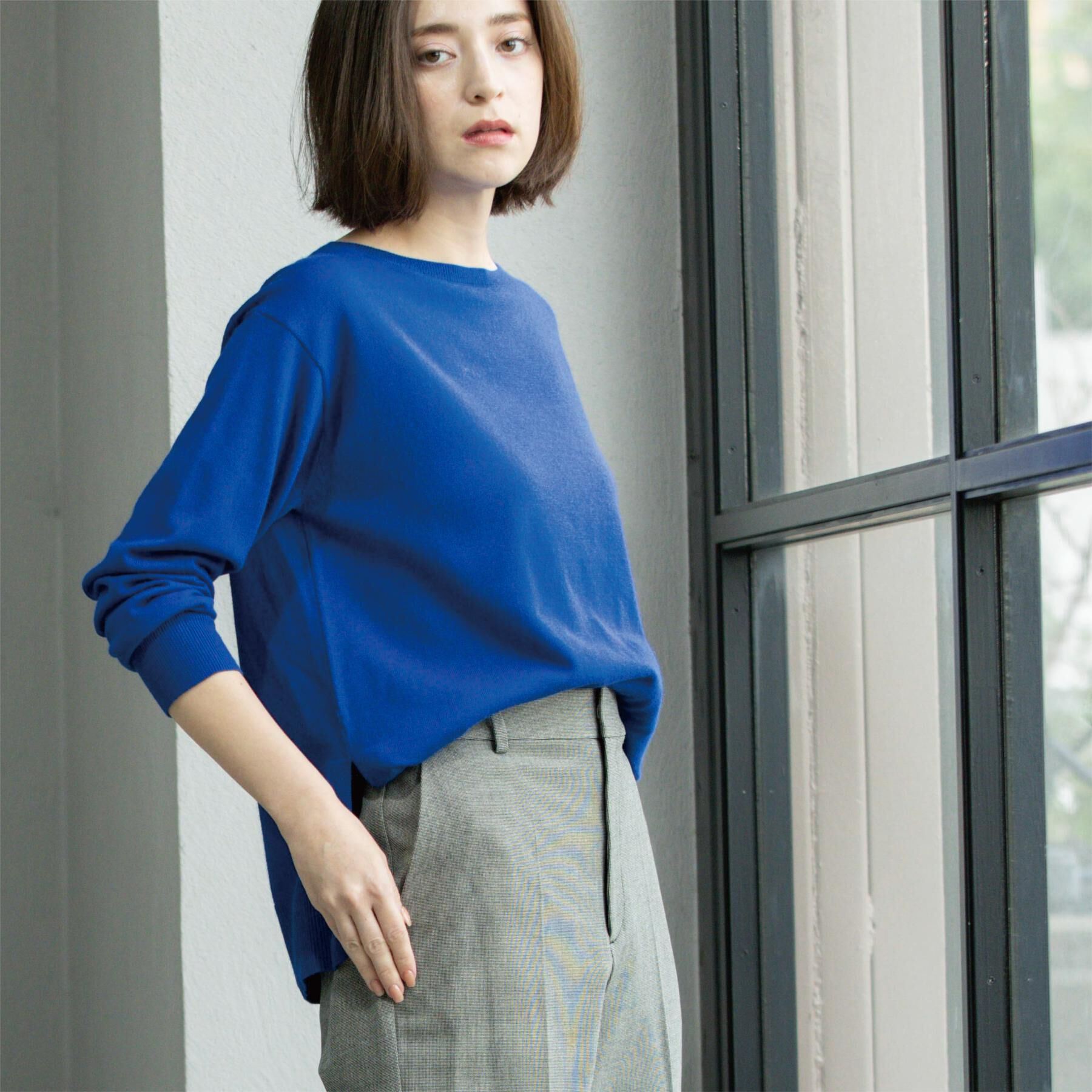 OPAQUE.CLIP「ボートネックニット/エクストラファインメリノウール【THEシリーズ/洗濯機OK】」|ニット・セーター|