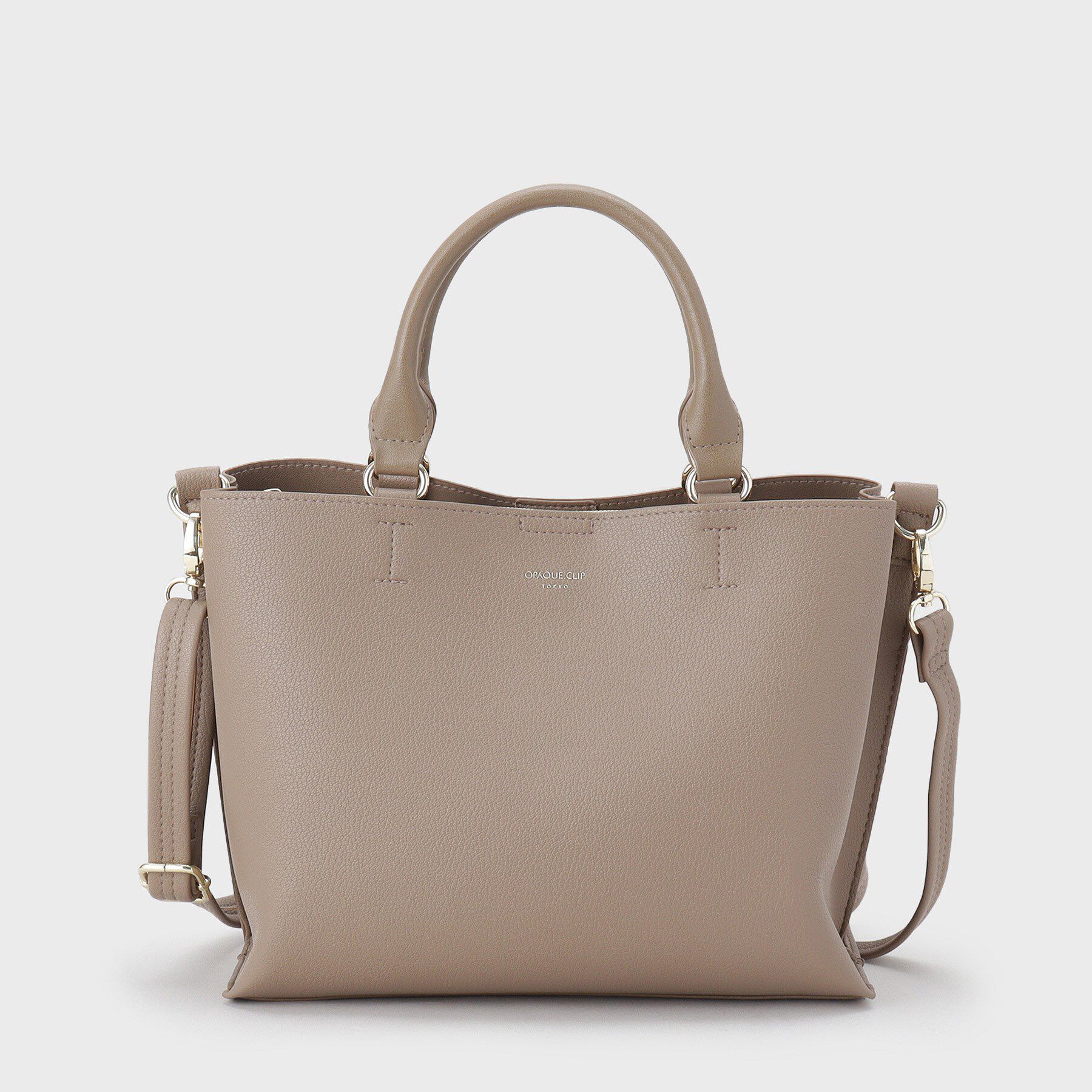 OPAQUE.CLIP「【2WAY/人間工学】ソフトシュリンク合皮ミドルサイズトートバッグ」|トートバッグ|