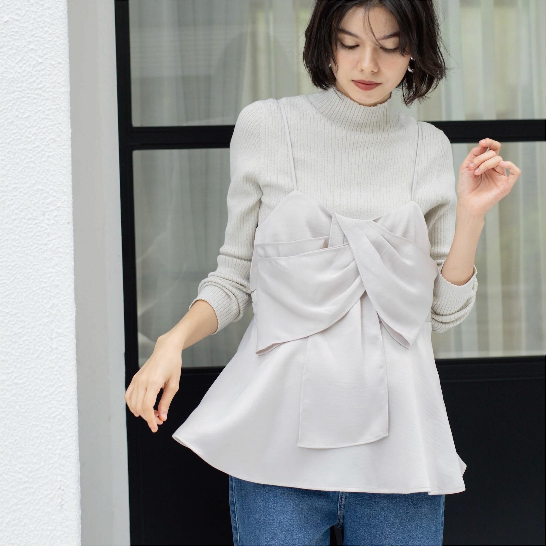 OPAQUE.CLIP「ハイネックリブニット【洗濯機OK】」|ニット・セーター|