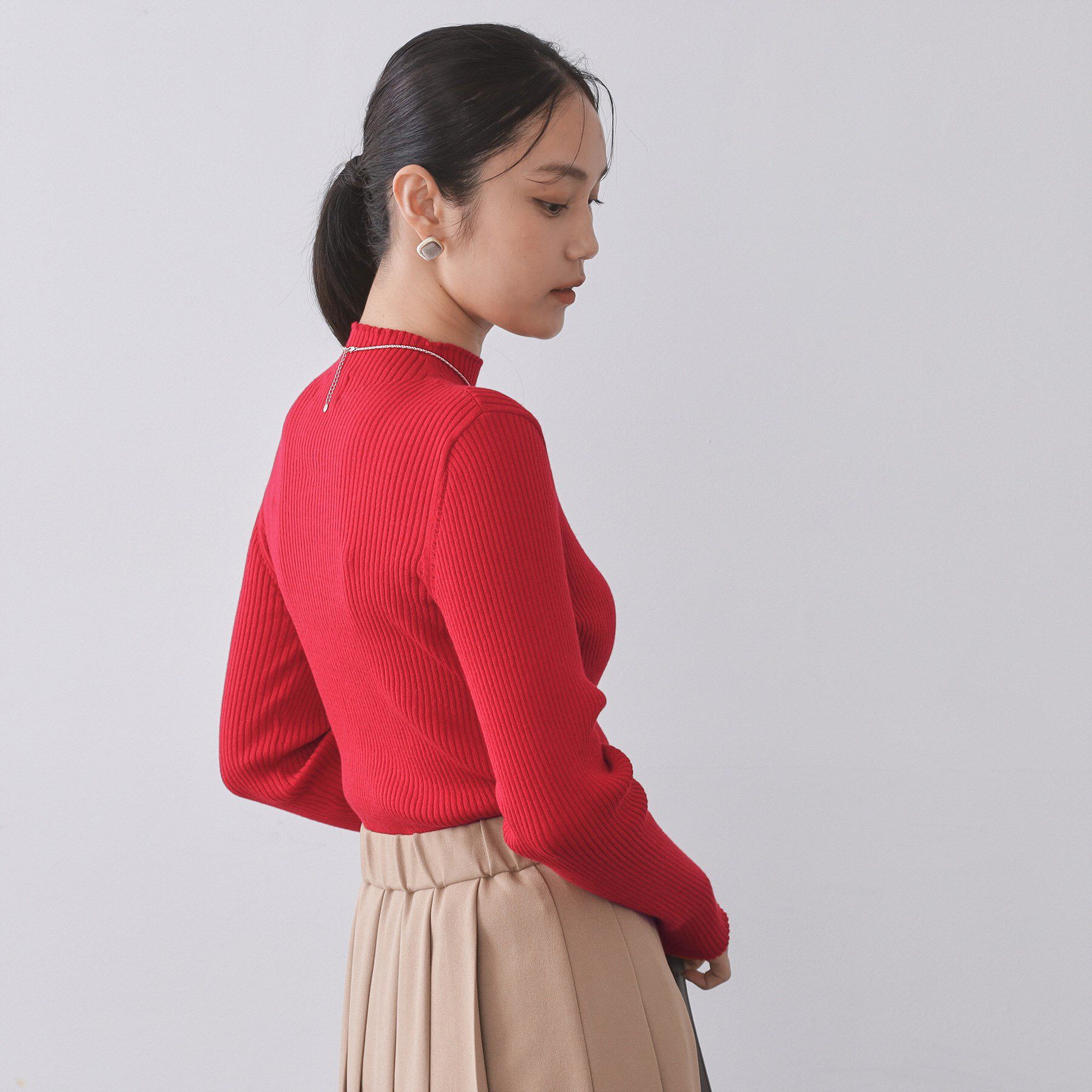 OPAQUE.CLIP「ハイネックリブニット【洗濯機OK】」|ニット・セーター|