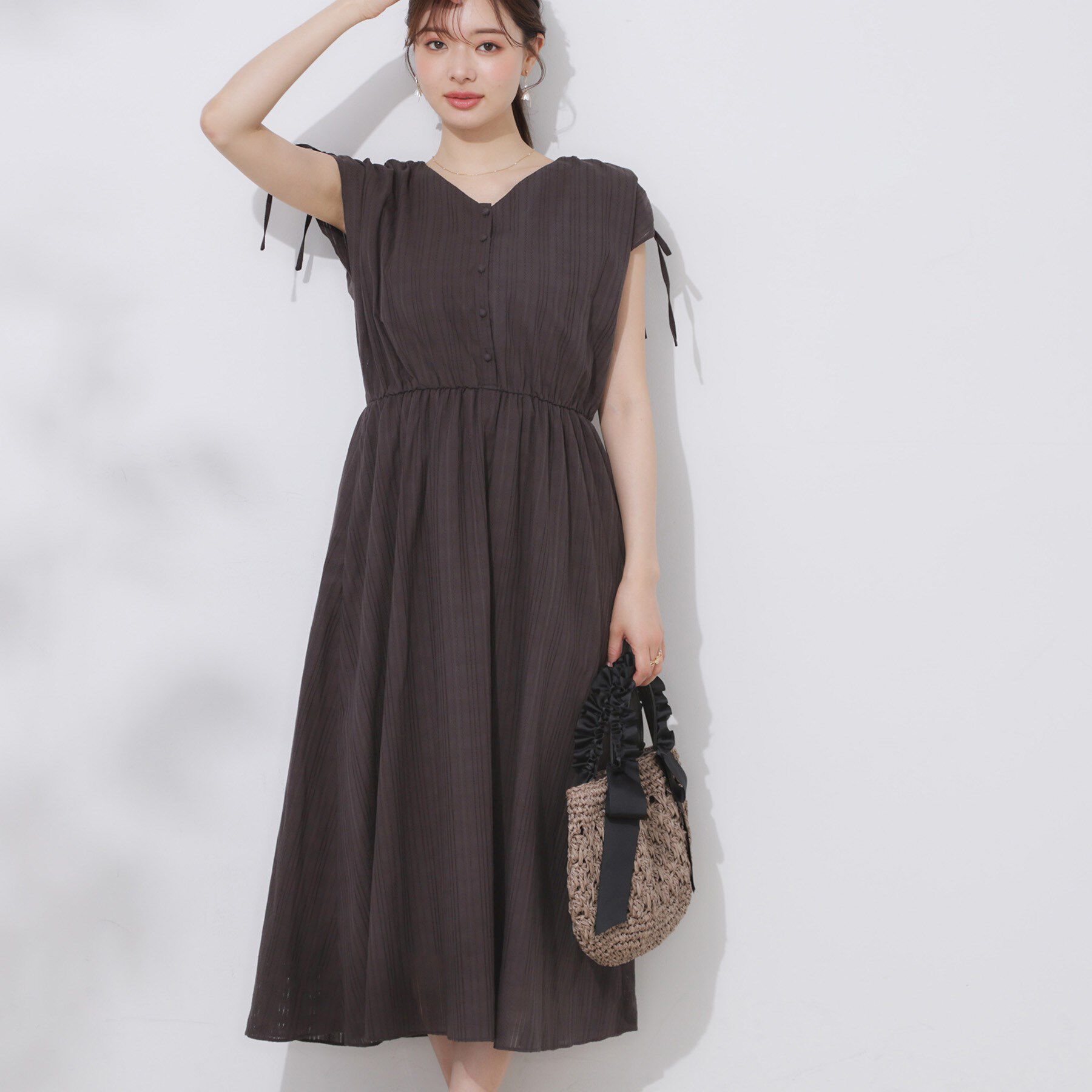 Couture broach「【大人可愛い】カラミチェック サマードレス」|ワンピース|