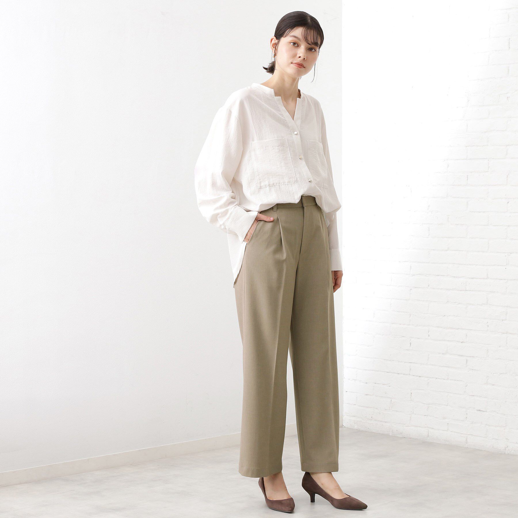 THE SHOP TK「【美脚見え】タックワイドパンツ【セットアップ可】」|その他|