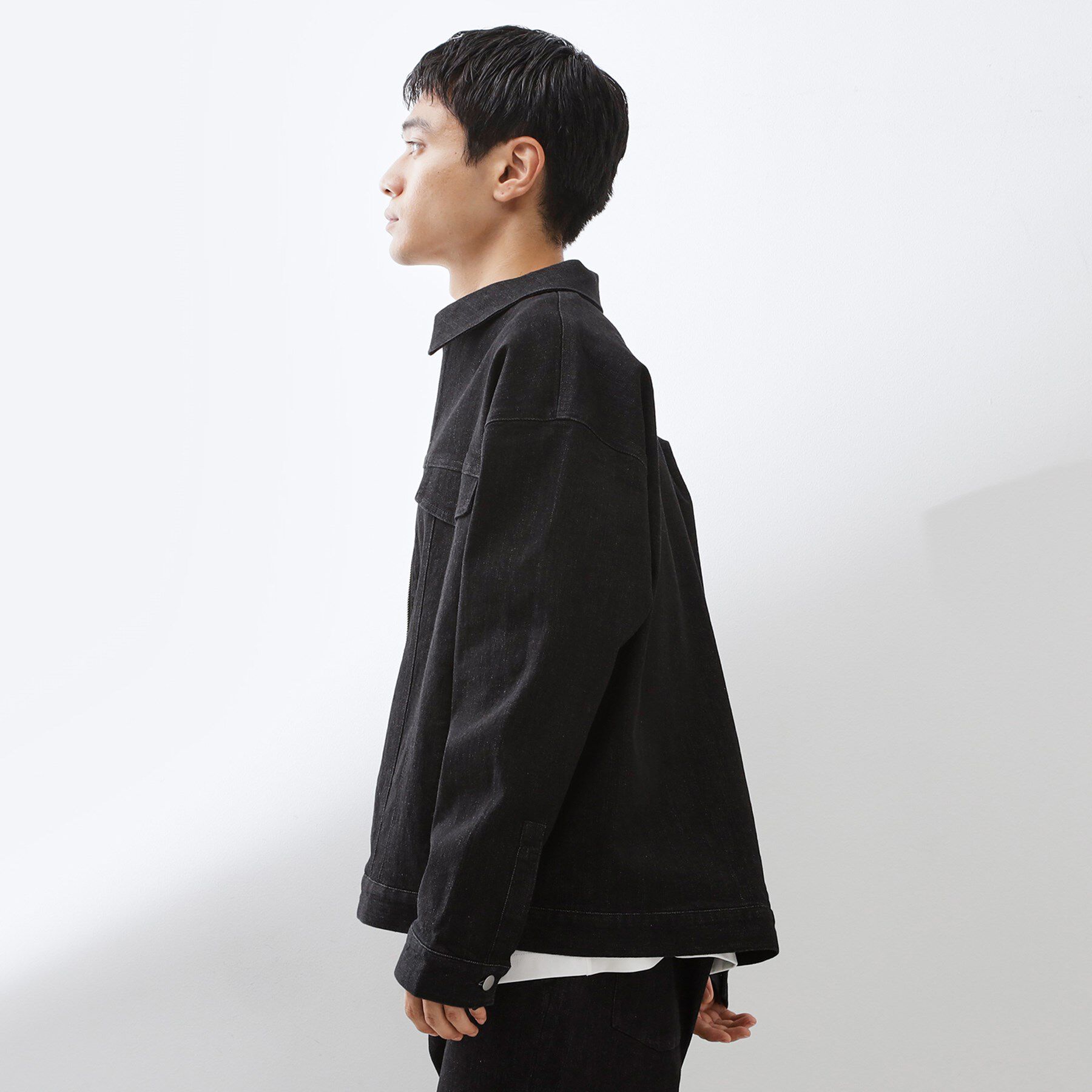 THE SHOP TK「コットンデニムブルゾン 【セットアップ可】」|デニムジャケット|