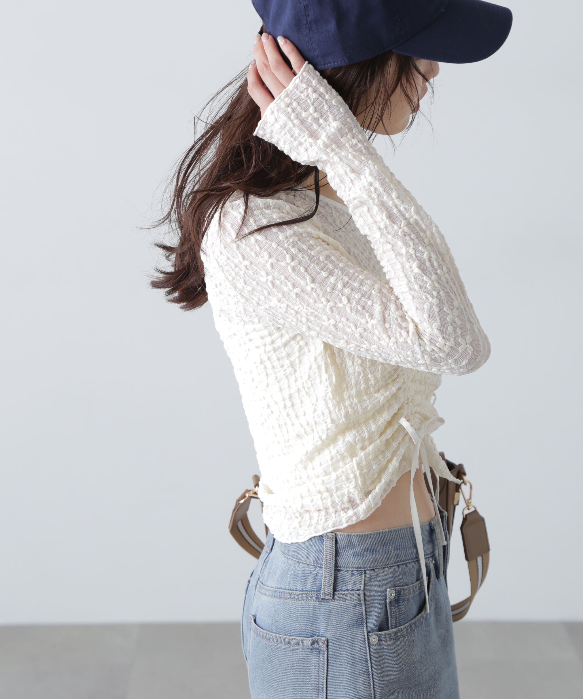  「シアーレースドロストカーディガン」|Tシャツ・カットソー|